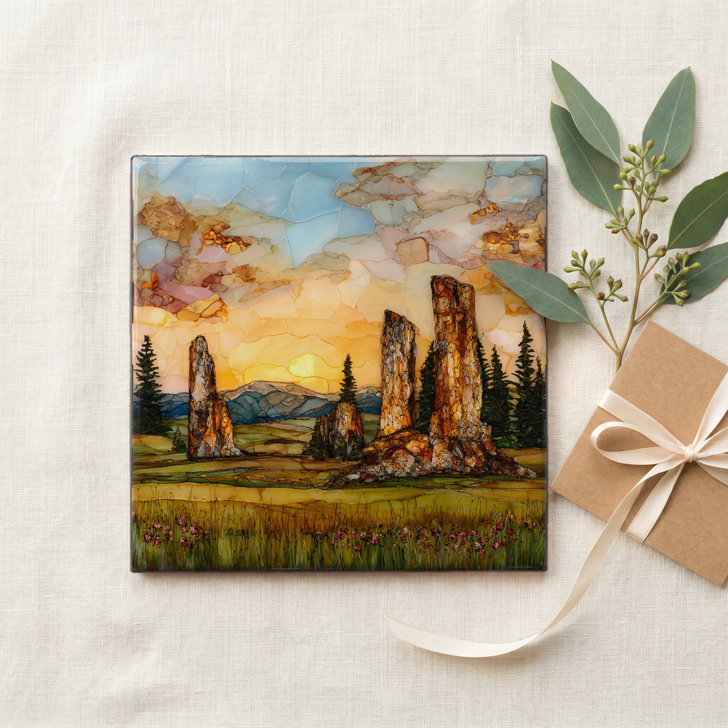 Florissant petrified stumps Front Range Ceramic Art Tile — gifting