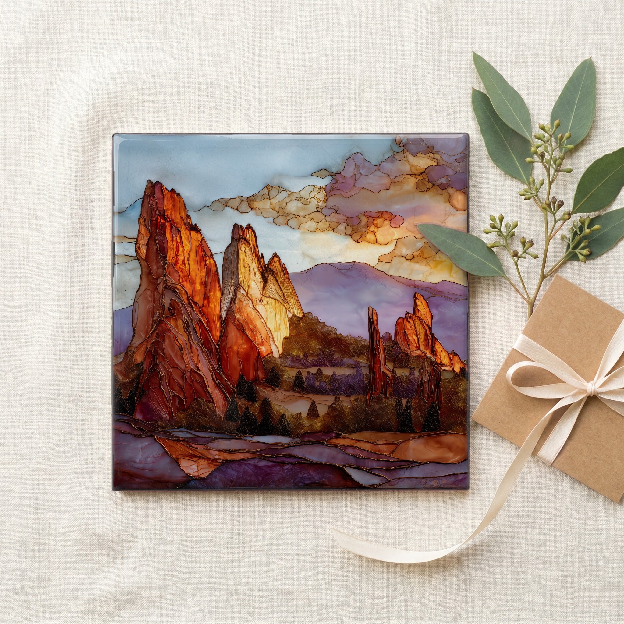 Kissing Camels Garden of the Gods Front Range Ceramic Art Tile — gifting