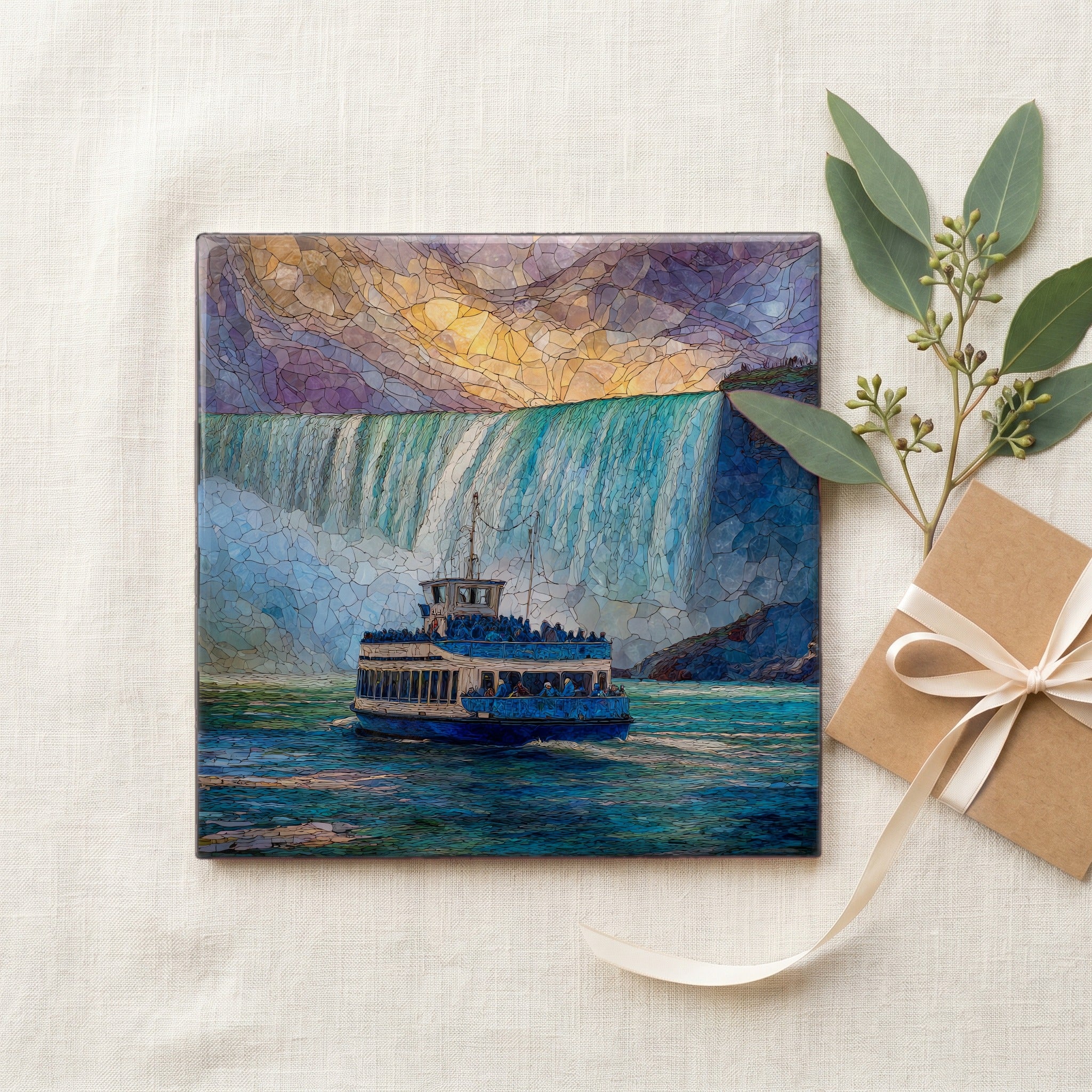 the Maid of the Mist tour boat below — gifting