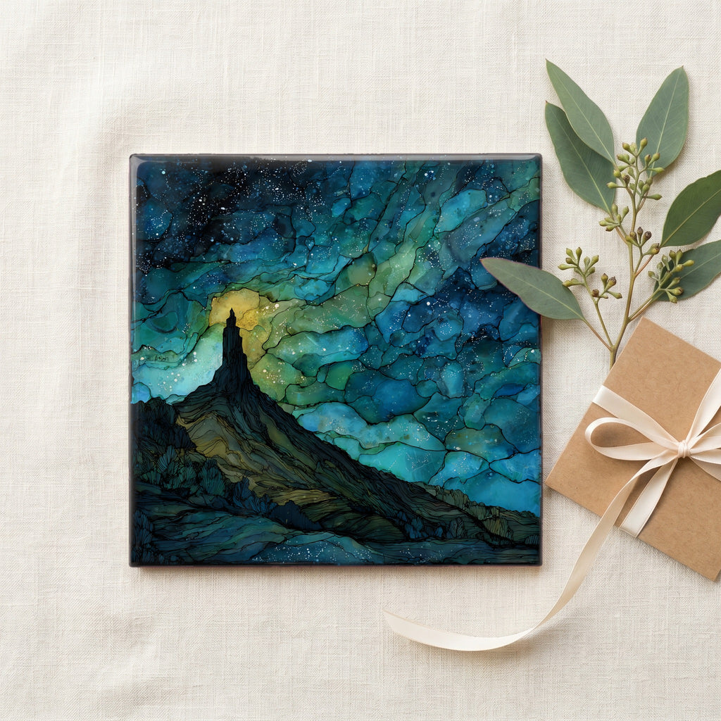 Chimney Rock silhouetted against — gifting