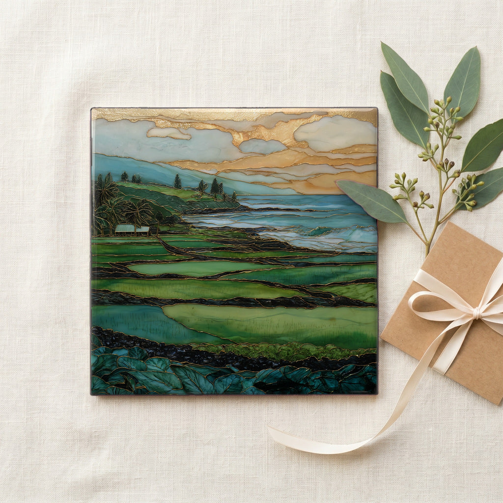 Keanae Peninsula Maui Ceramic Art Tile — gifting