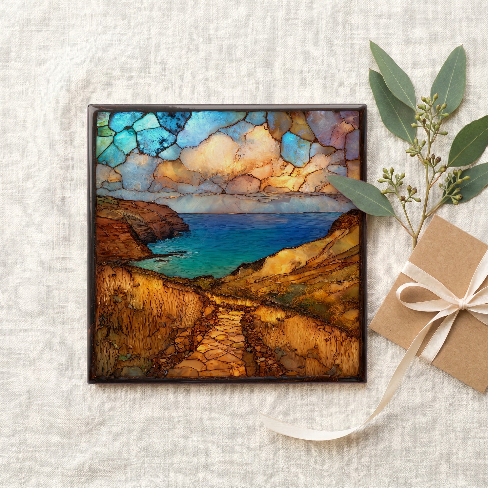 Mahaulepu Trail Kauai Ceramic Art Tile — gifting
