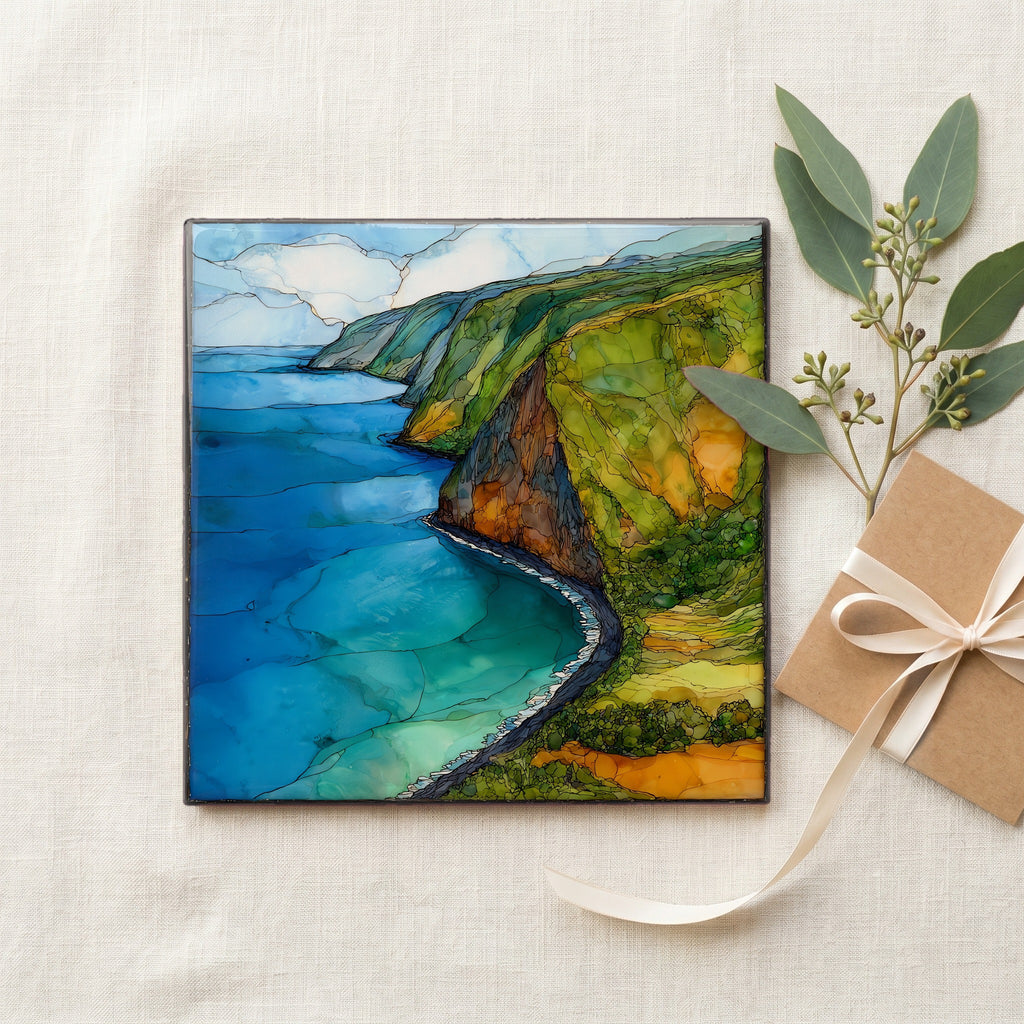 Honomanu Bay Maui Ceramic Art Tile — gifting