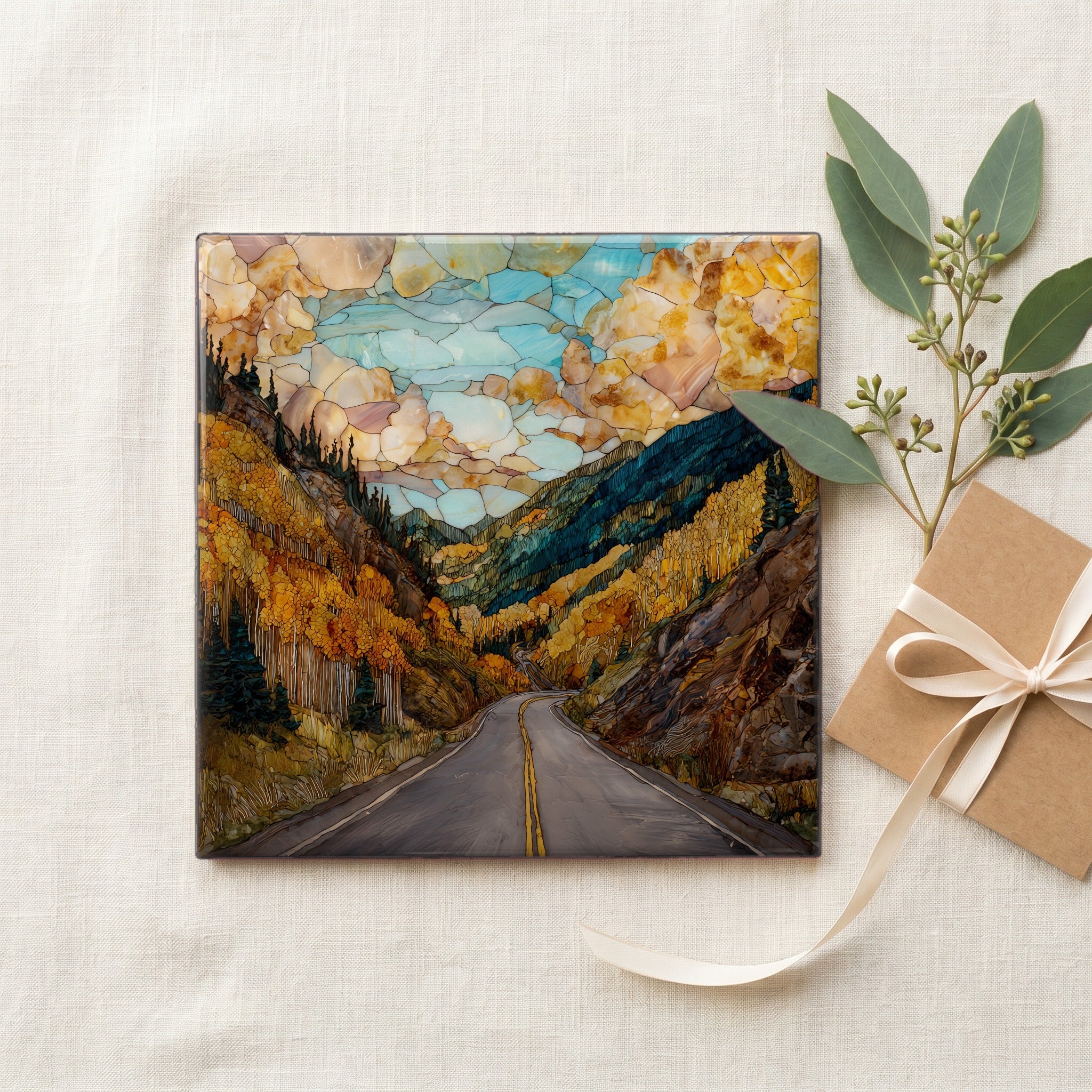 San Juan Skyway loop San Juans Ceramic Art Tile — gifting
