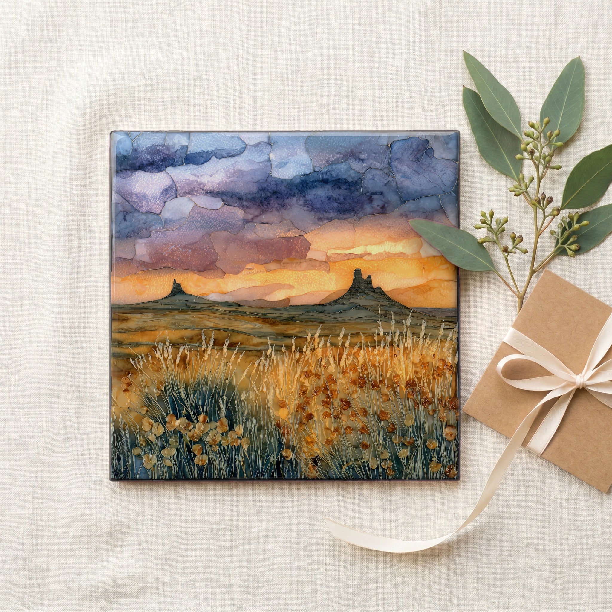 Pawnee National Grassland Ceramic Art Tile — gifting