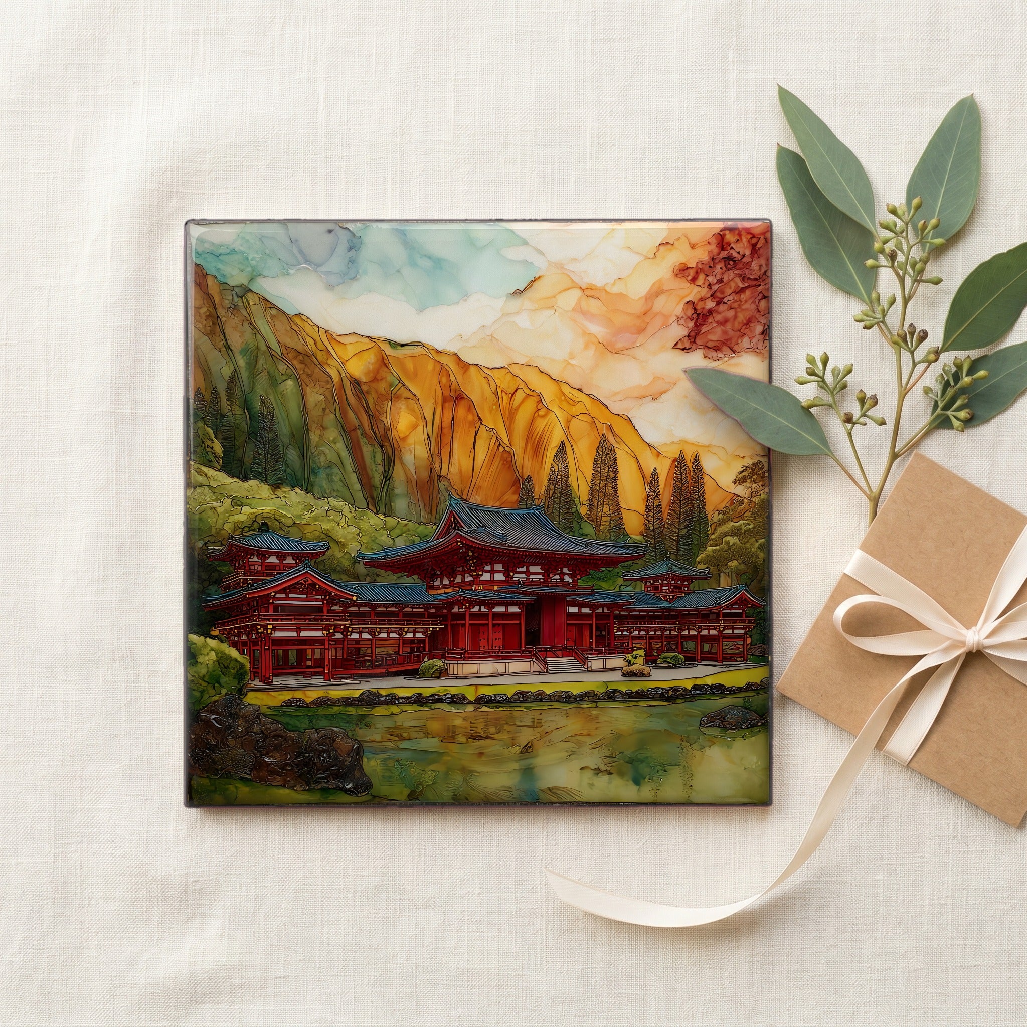 Byodo-In Temple Oahu Ceramic Art Tile — gifting