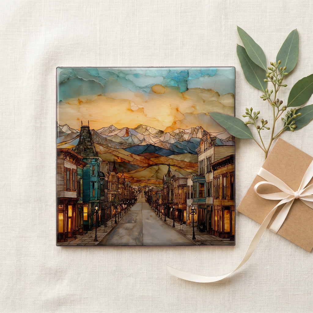 Leadville Harrison Avenue Sawatch Range Ceramic Art Tile — gifting