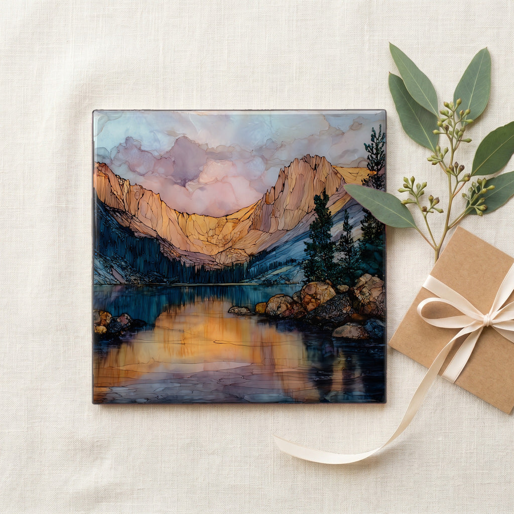 Dream Lake Rocky Mountain National Park Ceramic Art Tile — gifting
