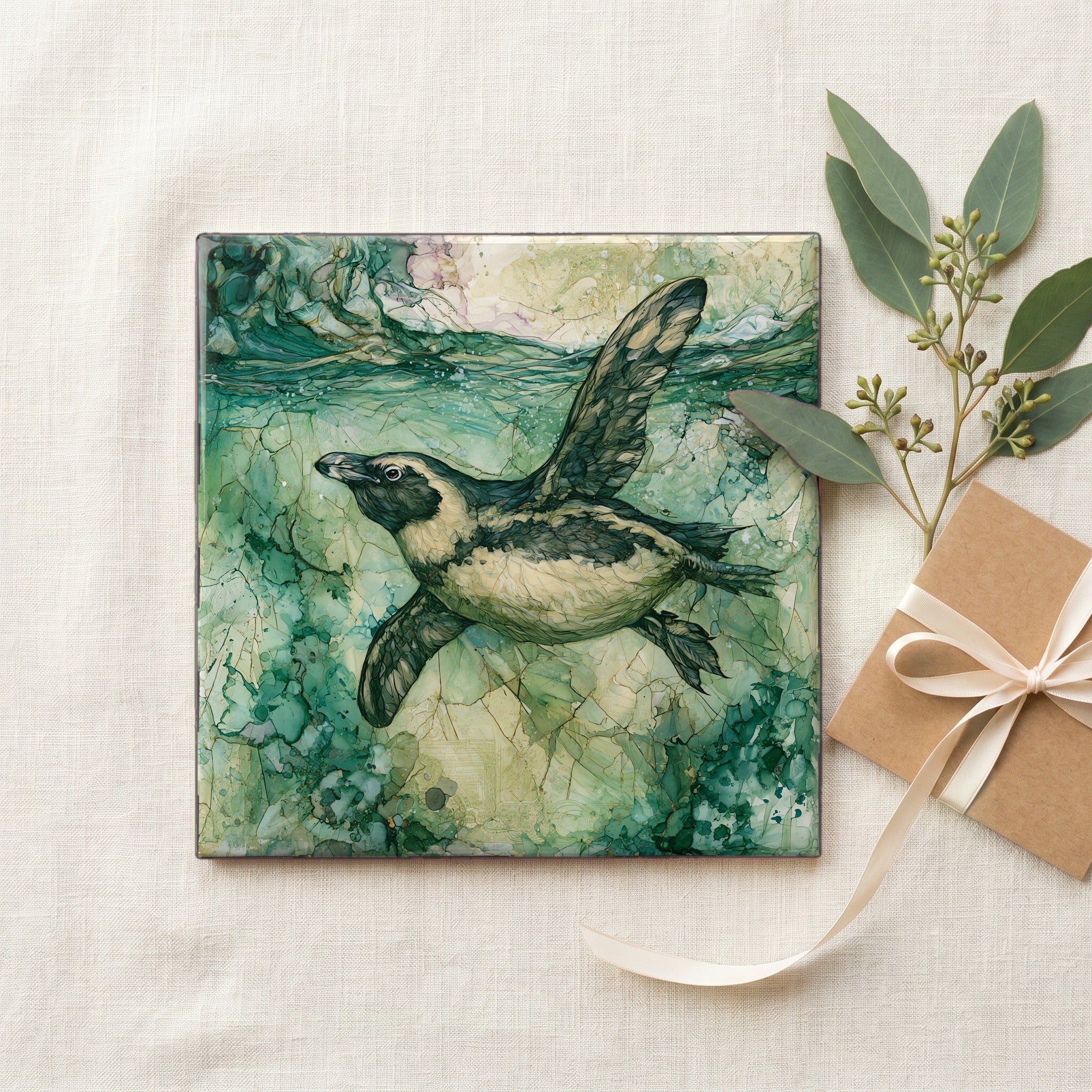 an African penguin flying — gifting
