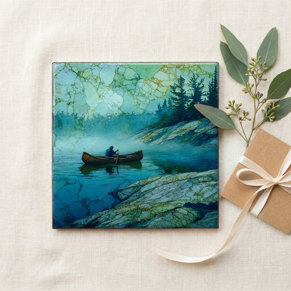 a Boundary Waters canoe gliding — gifting
