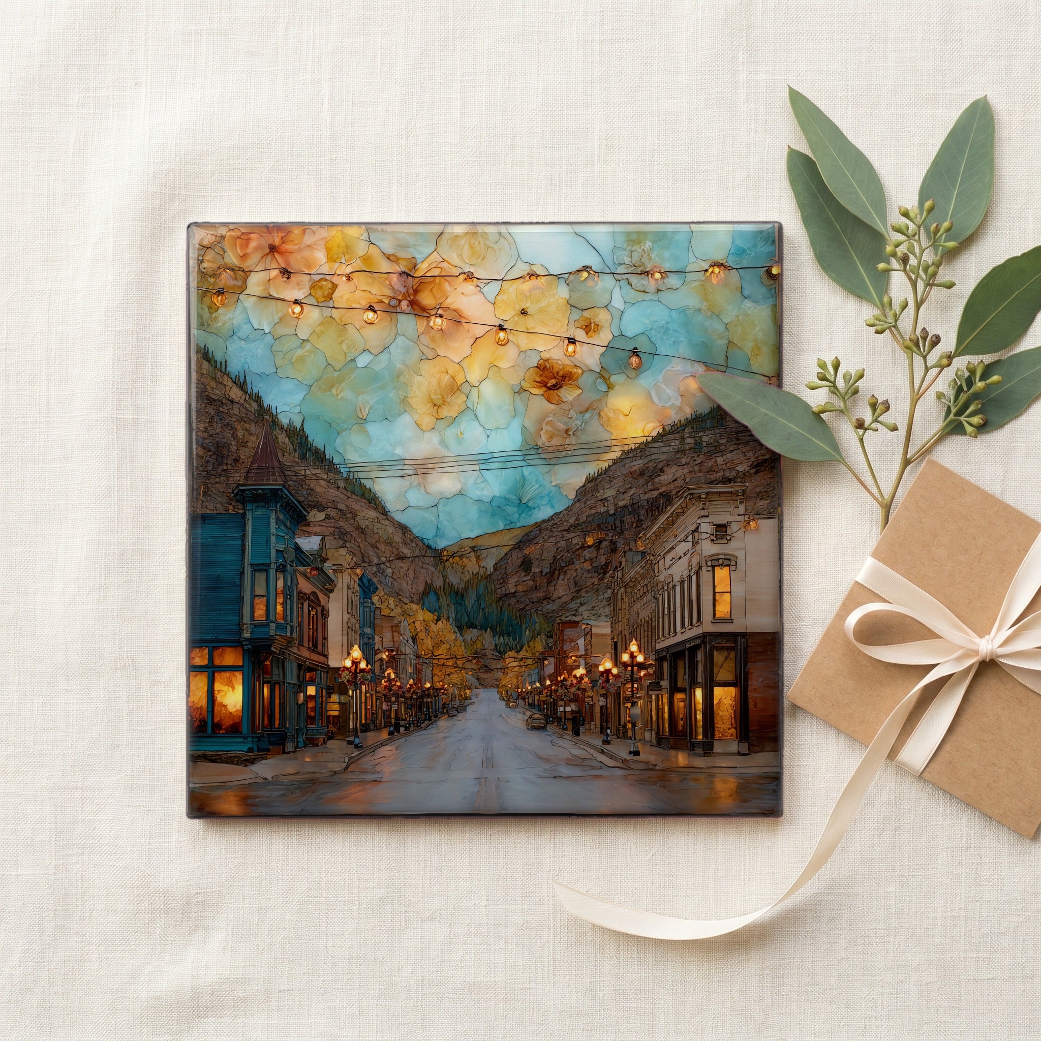 Idaho Springs mining town Front Range Ceramic Art Tile — gifting