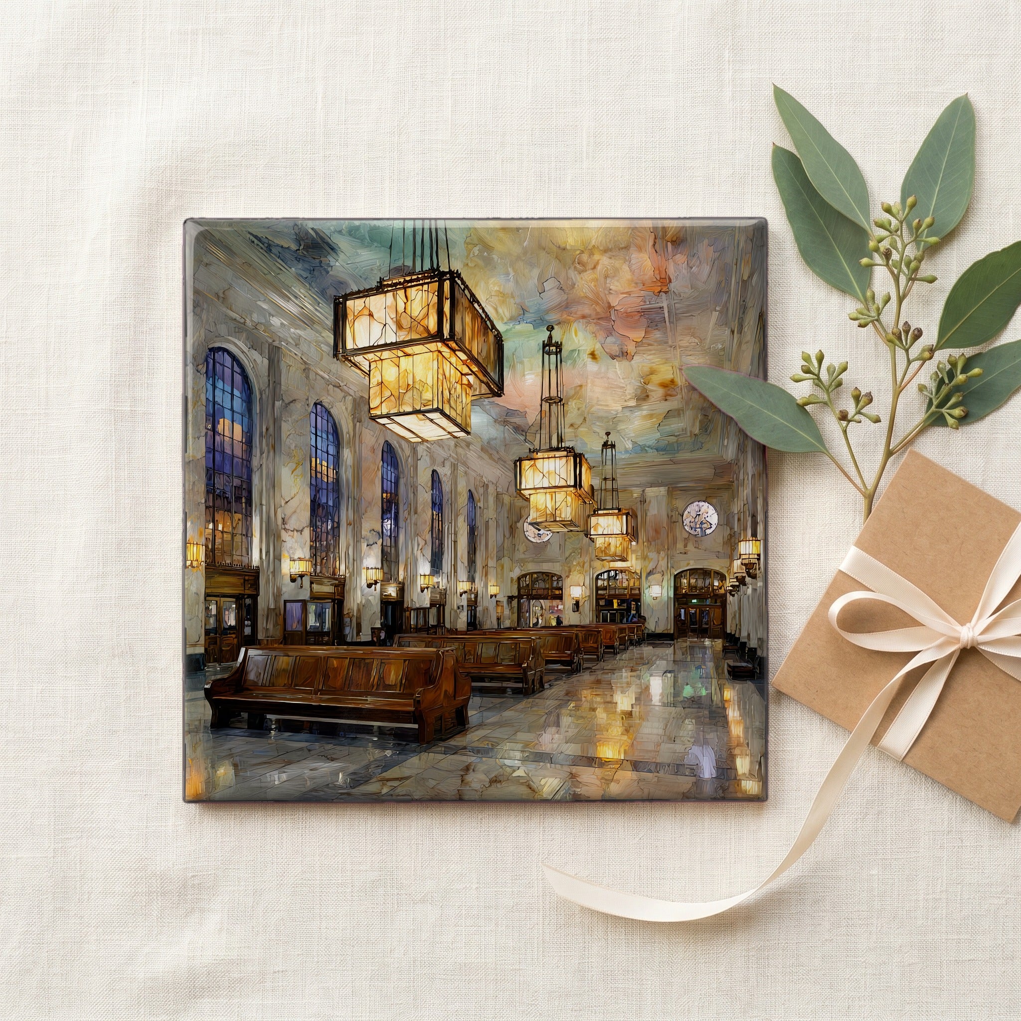 Denver Union Station great hall Denver Metro Ceramic Art Tile — gifting