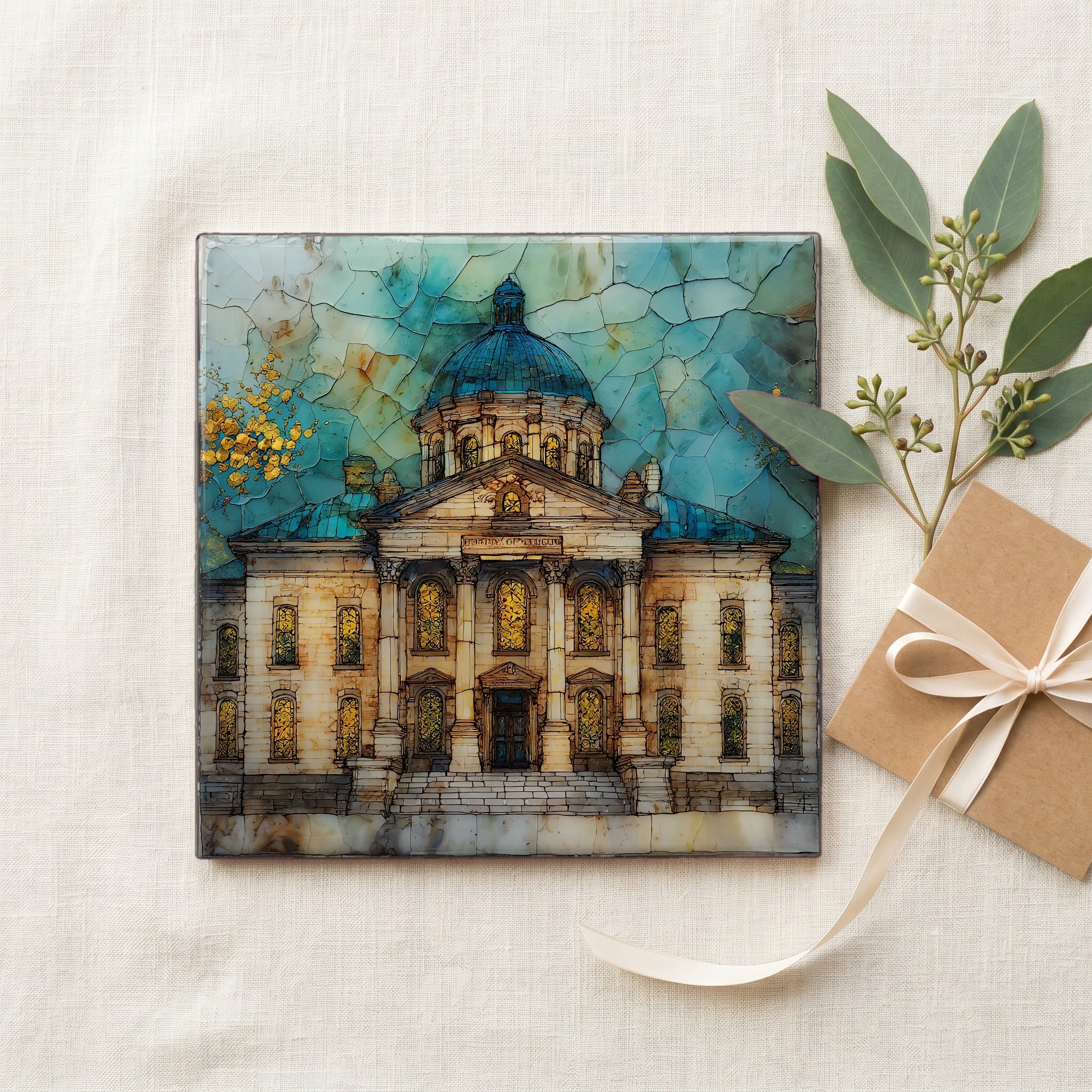 the Indiana State Capitol facade in — gifting