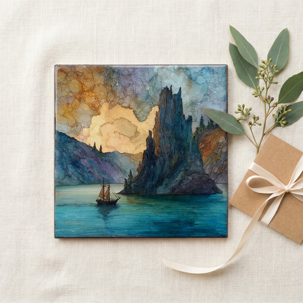 the Phantom Ship andesite spire rising — gifting