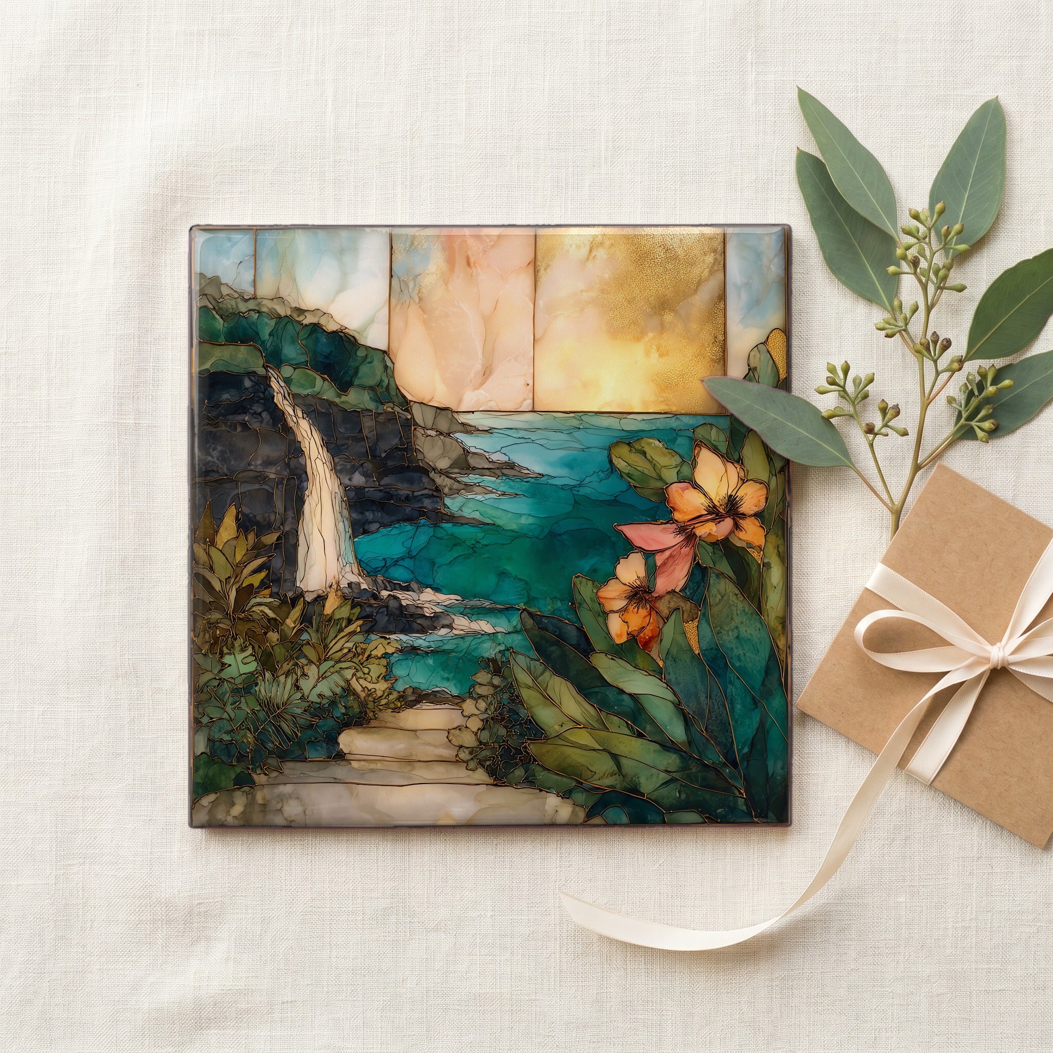 Onomea Bioreserve Big Island Ceramic Art Tile — gifting