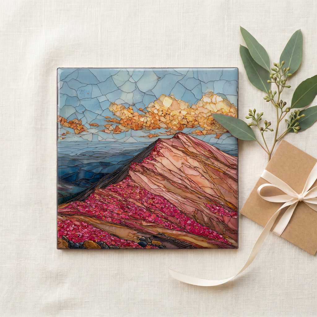 Pikes Peak summit Front Range Ceramic Art Tile — gifting