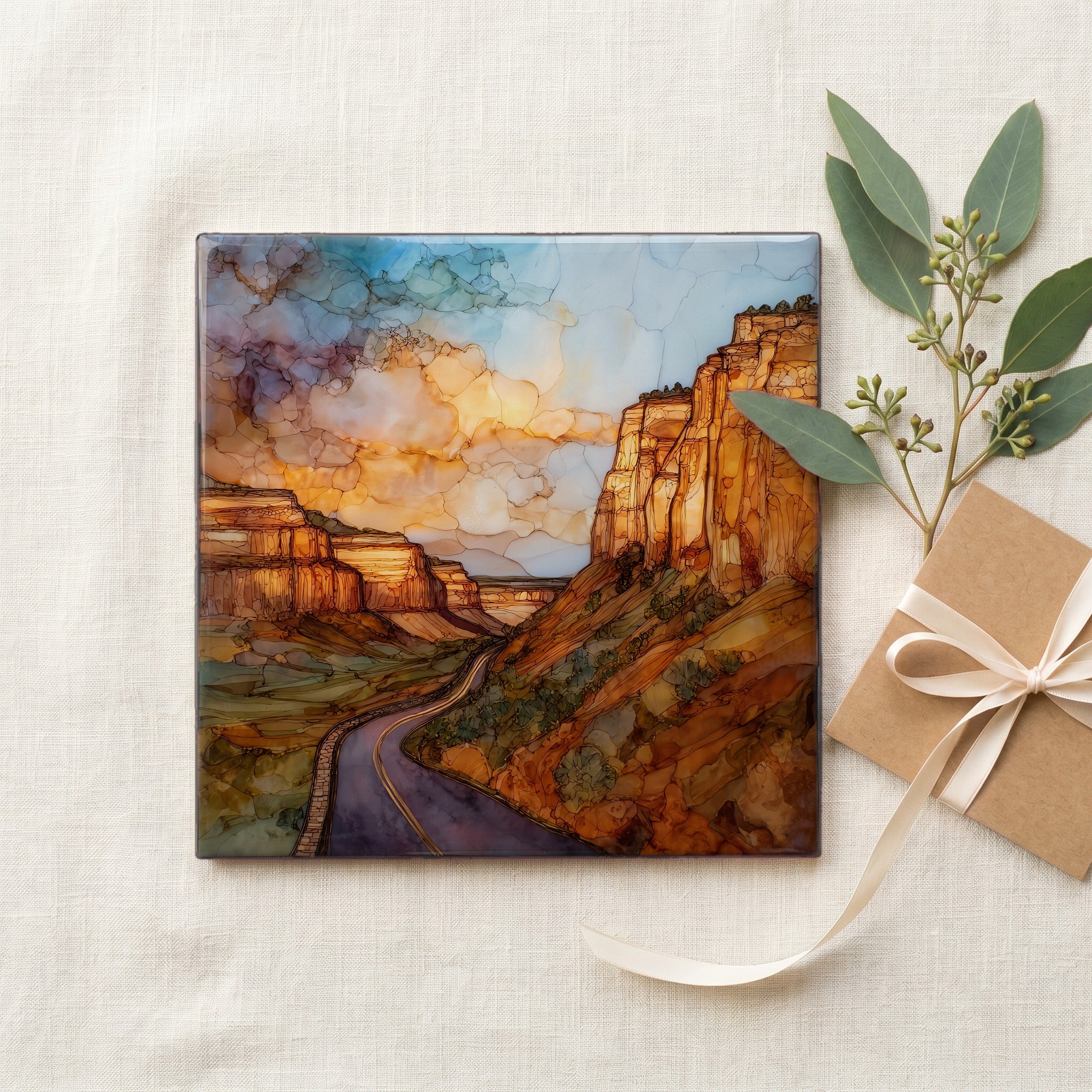 Rim Rock Drive Colorado NM Ceramic Art Tile — gifting