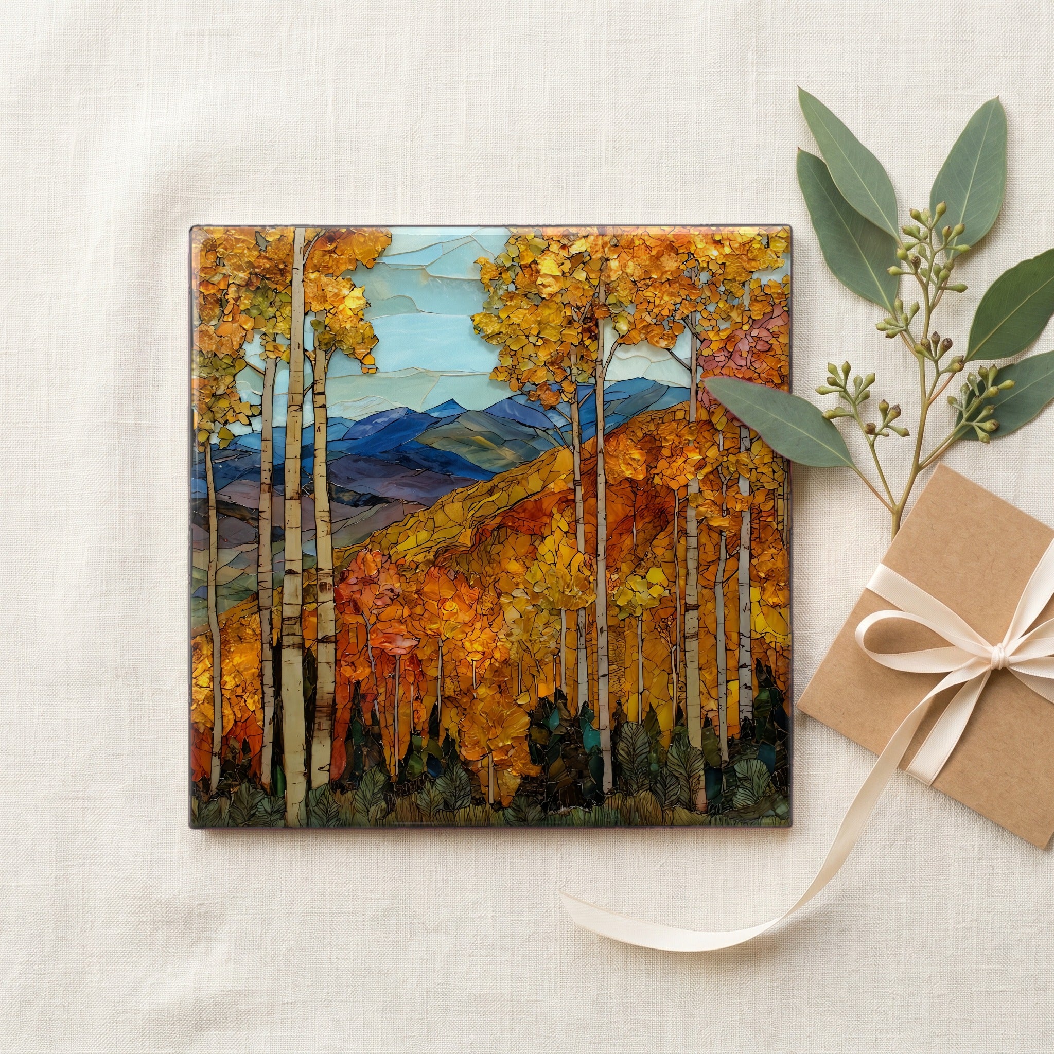 Kebler Pass aspens Elk Range Ceramic Art Tile — gifting