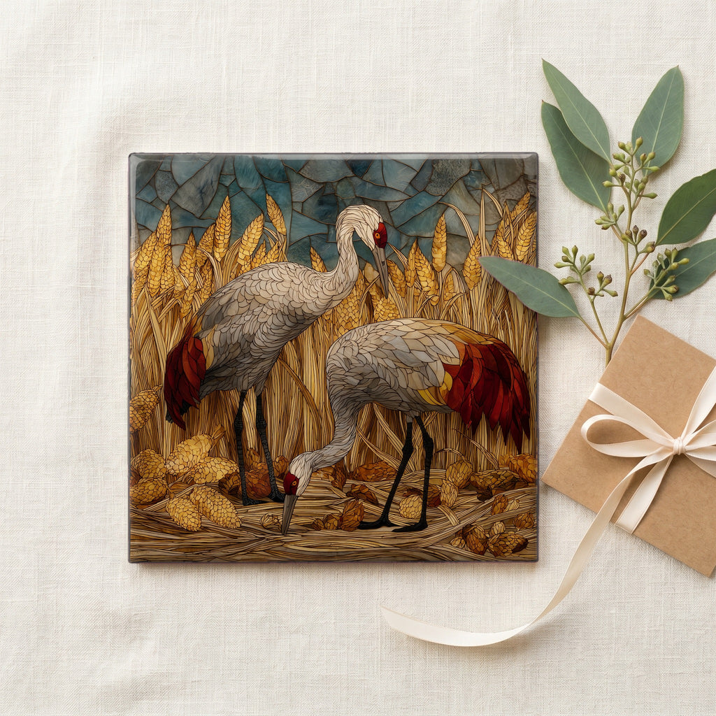 sandhill cranes feeding in — gifting