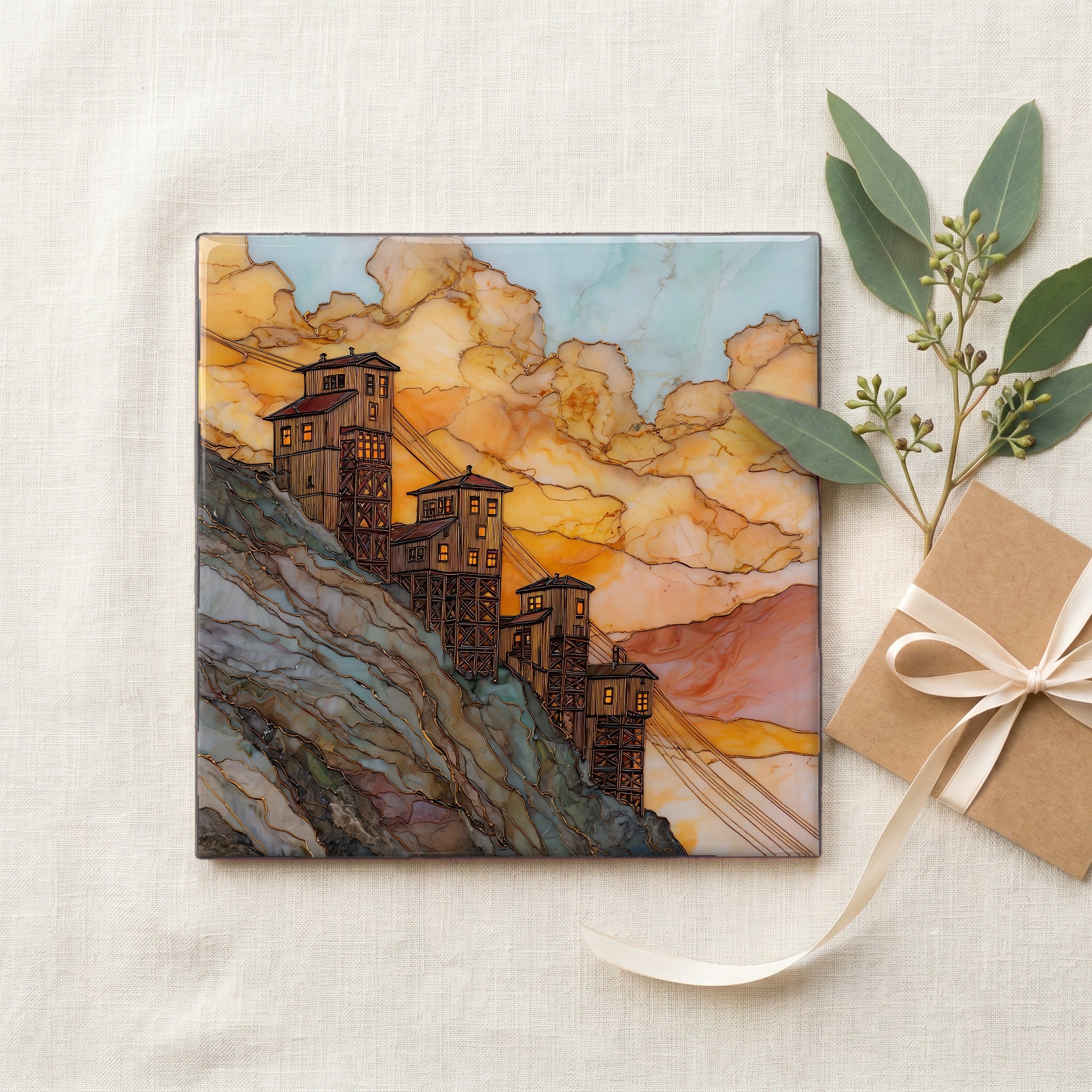 Liberty Bell Mine Telluride San Juans Ceramic Art Tile — gifting