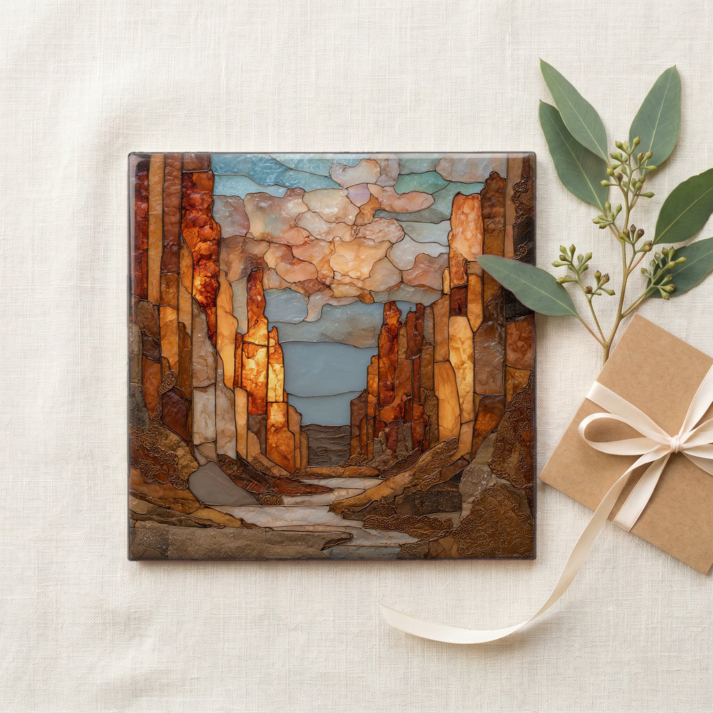 Picture Canyon petroglyphs Ceramic Art Tile — gifting