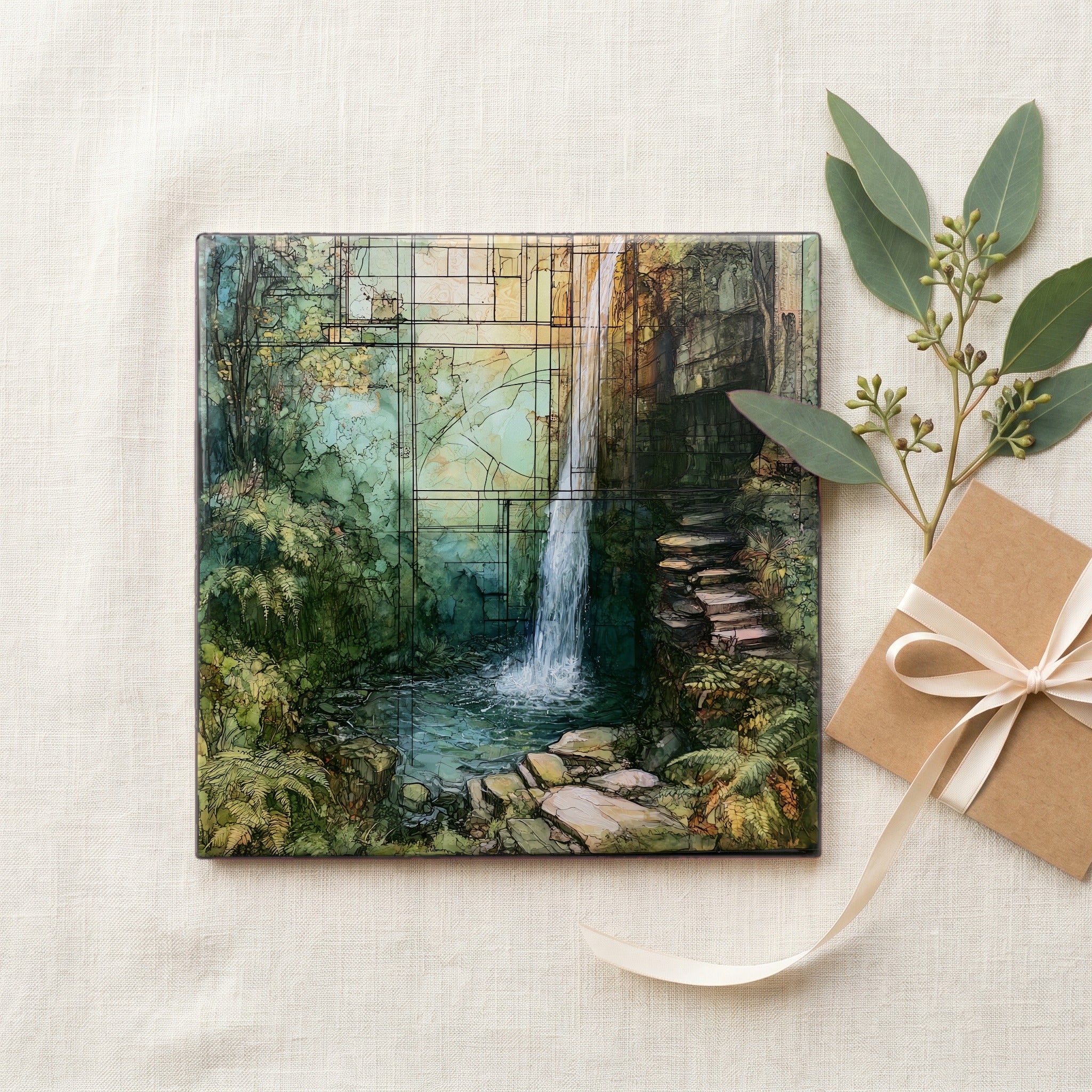 a slender waterfall dropping — gifting