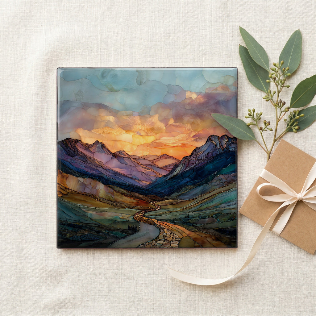 Top of the Rockies Byway Sawatch Range Ceramic Art Tile — gifting
