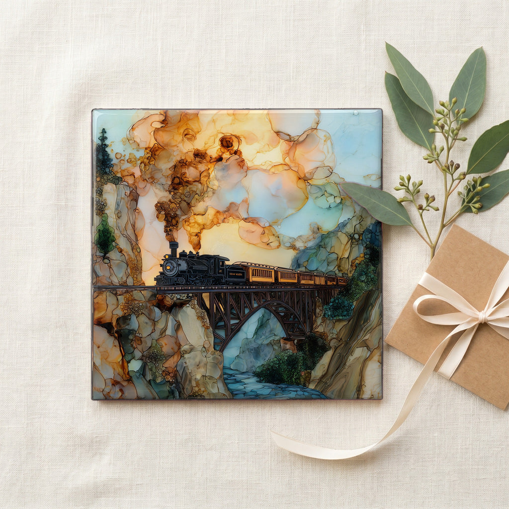 Durango-Silverton at High Bridge San Juans Ceramic Art Tile — gifting