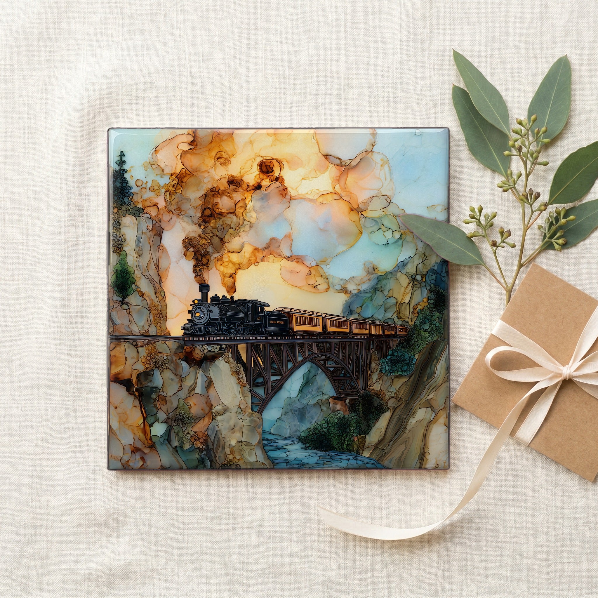 Durango-Silverton at High Bridge San Juans Ceramic Art Tile — gifting
