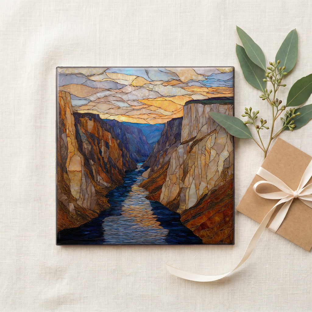 Warner Point western rim Black Canyon NP Ceramic Art Tile — gifting