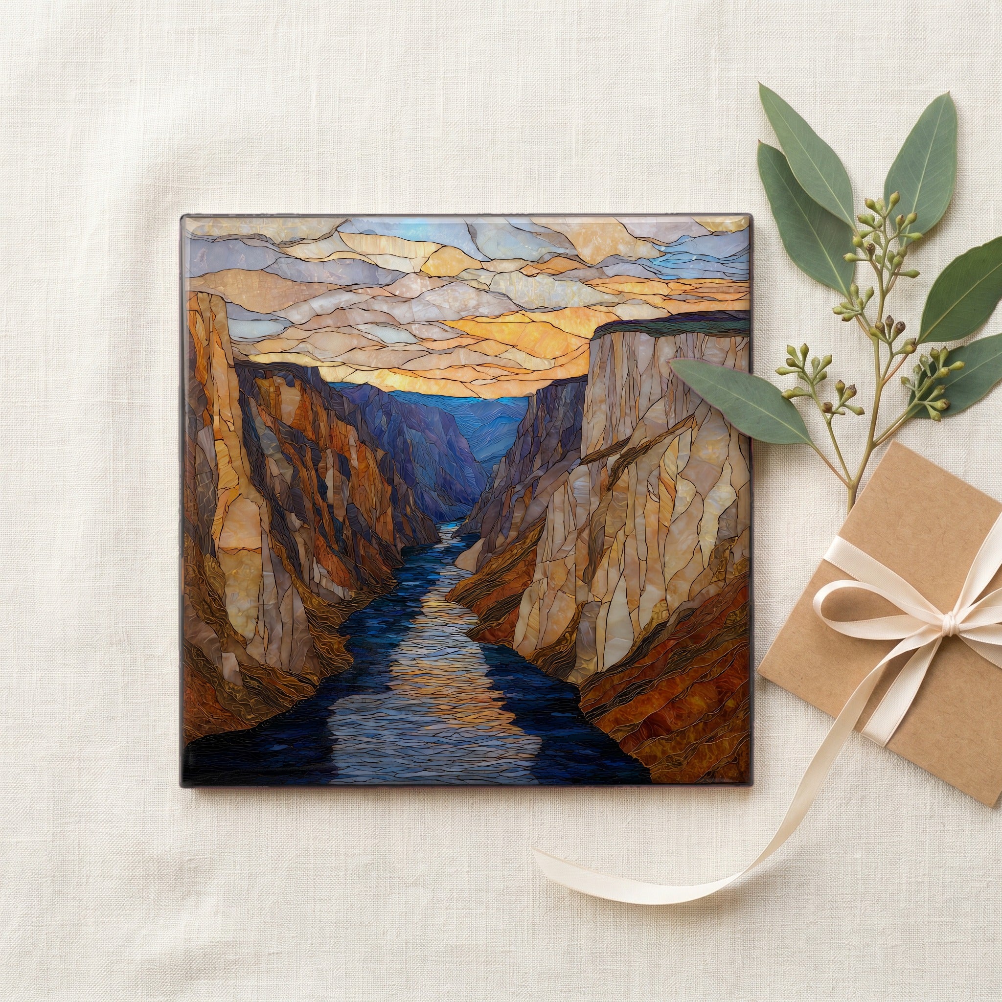 Warner Point western rim Black Canyon NP Ceramic Art Tile — gifting