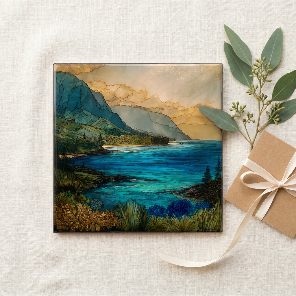 Wainiha Bay Kauai Ceramic Art Tile — gifting