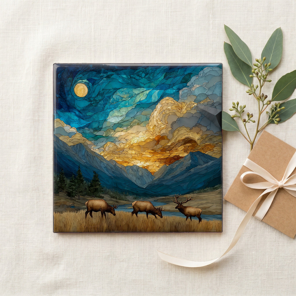 an elk herd grazing — gifting