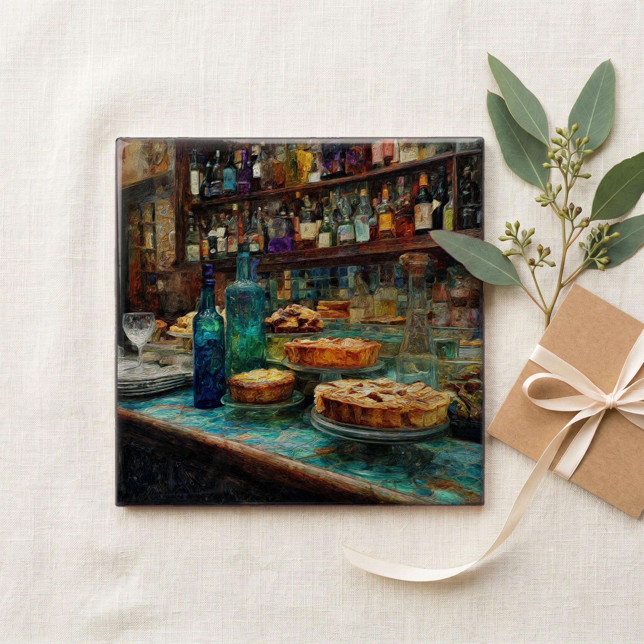 Madrid Bakery Counter Tartas de Santiago Almond Pastries Under Glass — gifting
