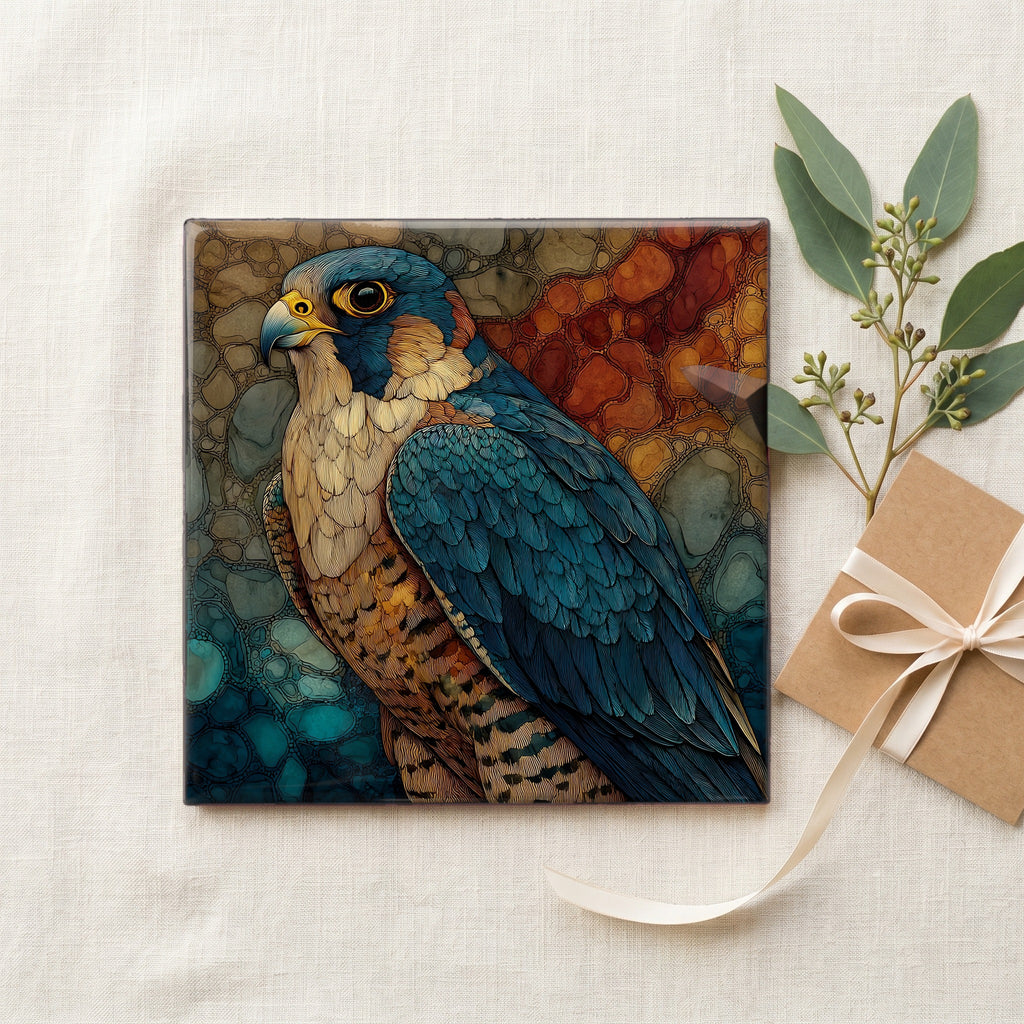 a peregrine falcon perched — gifting