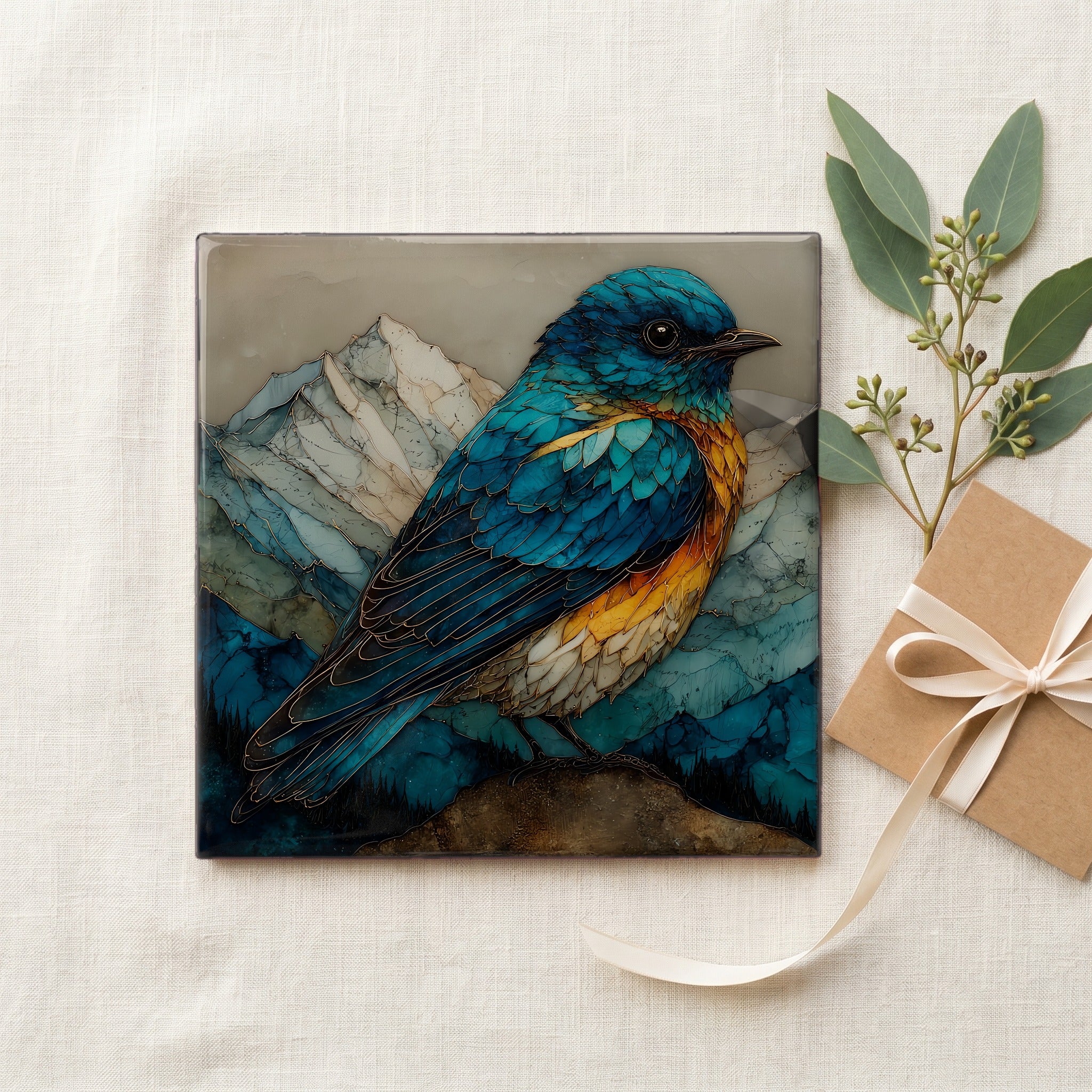 a mountain bluebird in — gifting