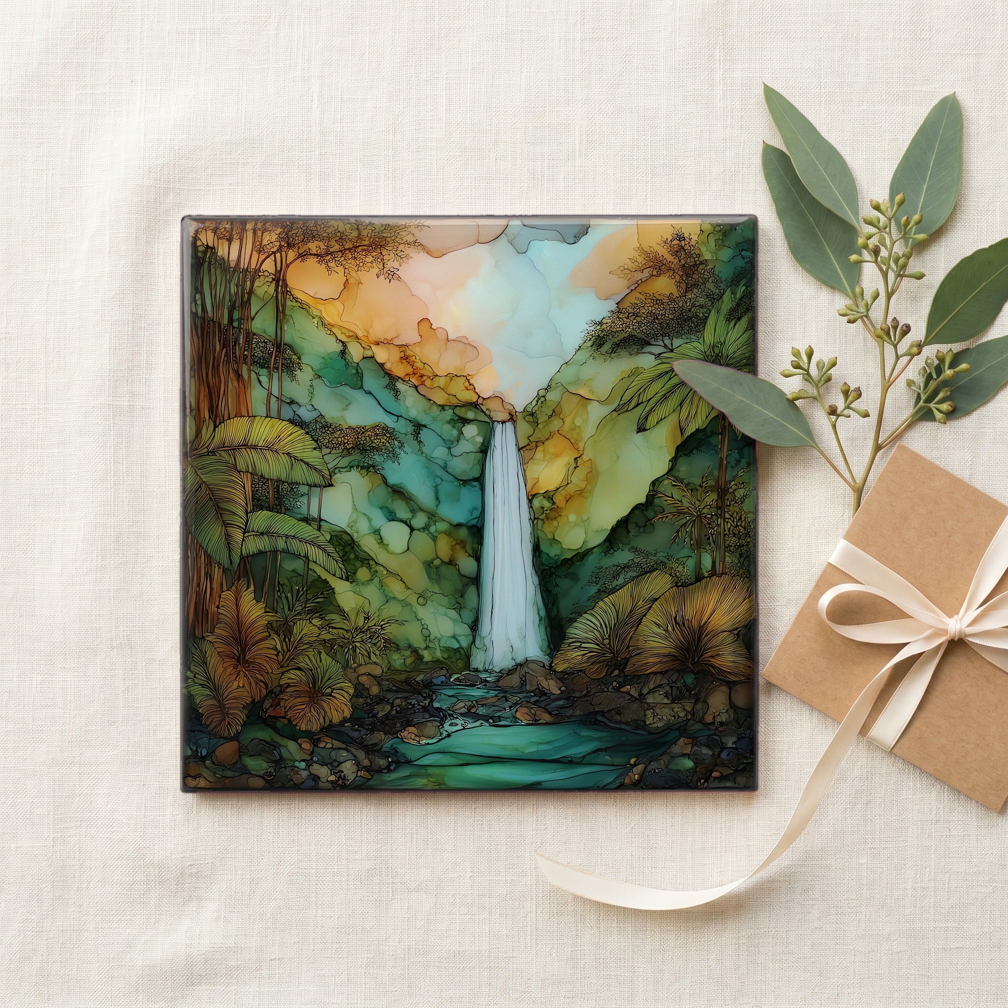 Manoa Falls Oahu Ceramic Art Tile — gifting