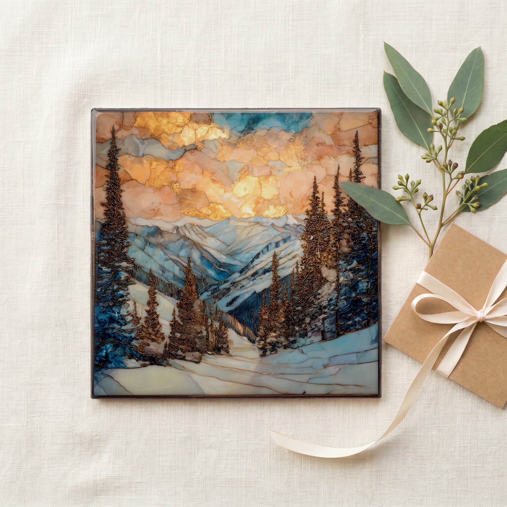 Wolf Creek powder San Juans Ceramic Art Tile — gifting