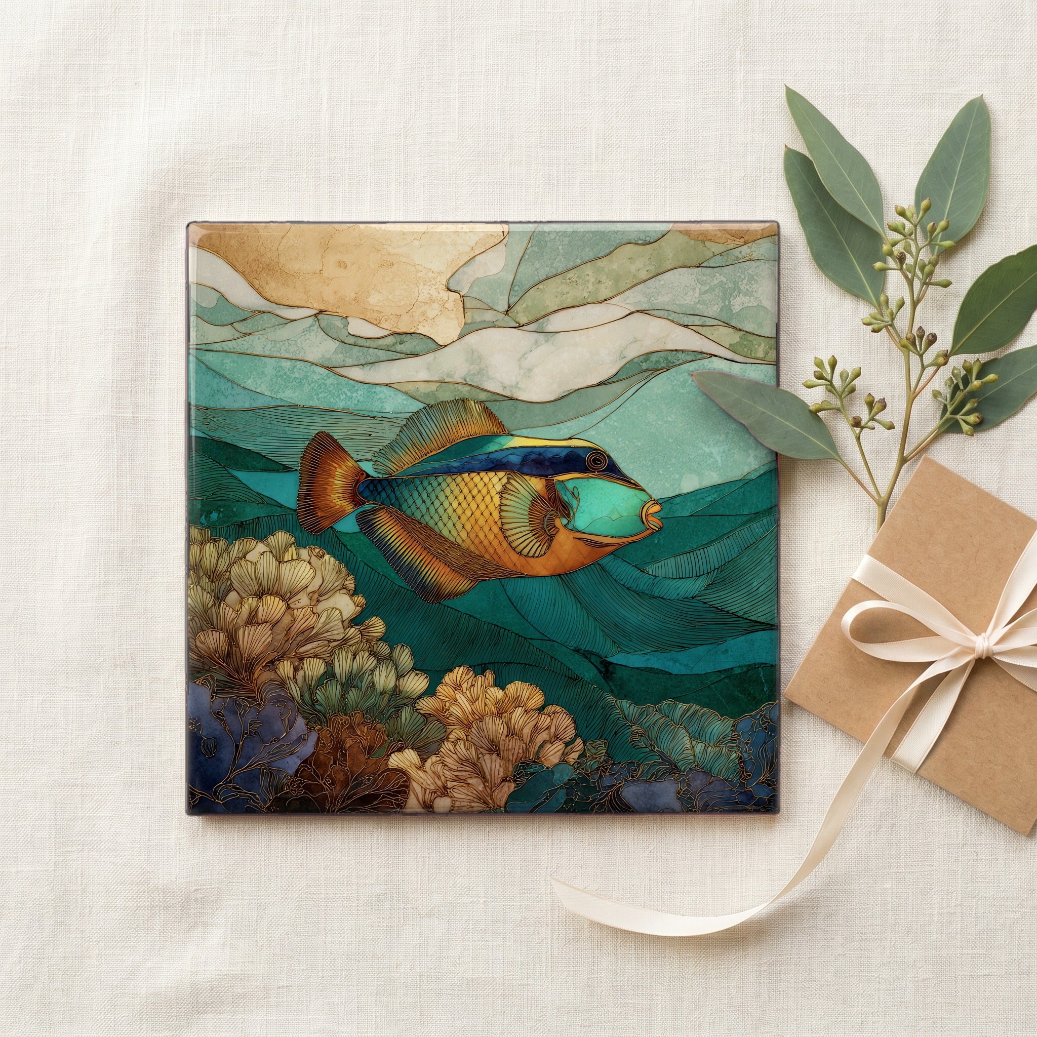 Humuhumunukunukuapuaa Ceramic Art Tile — gifting