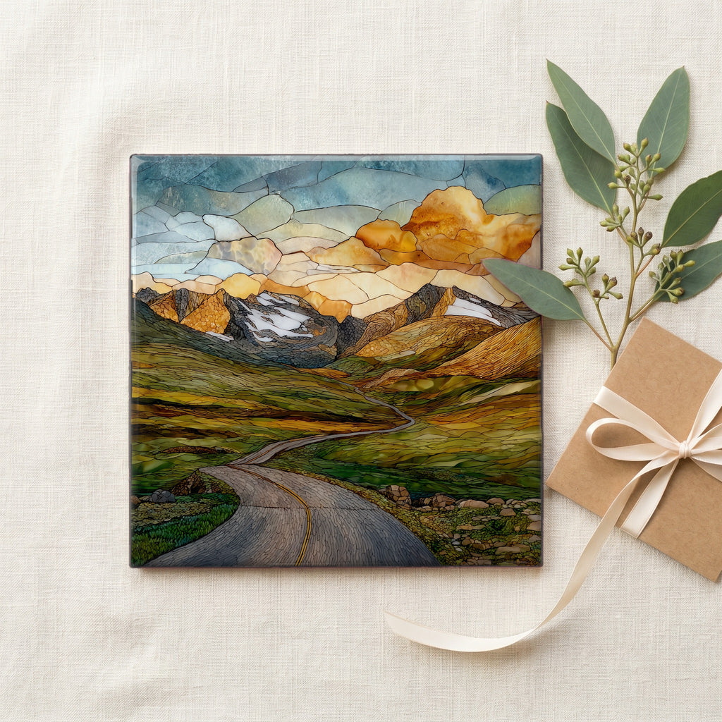 Trail Ridge Road Rocky Mountain National Park Ceramic Art Tile — gifting
