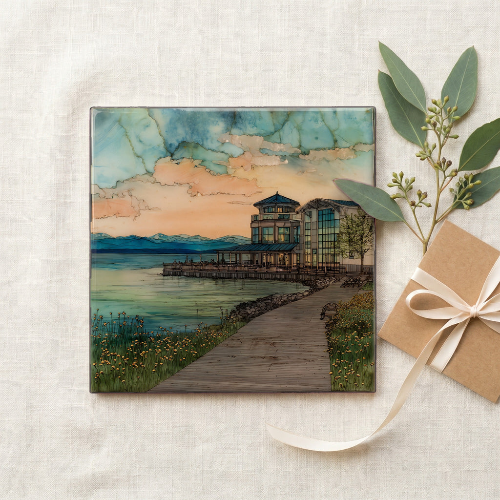the Burlington waterfront on Lake Champlain — gifting