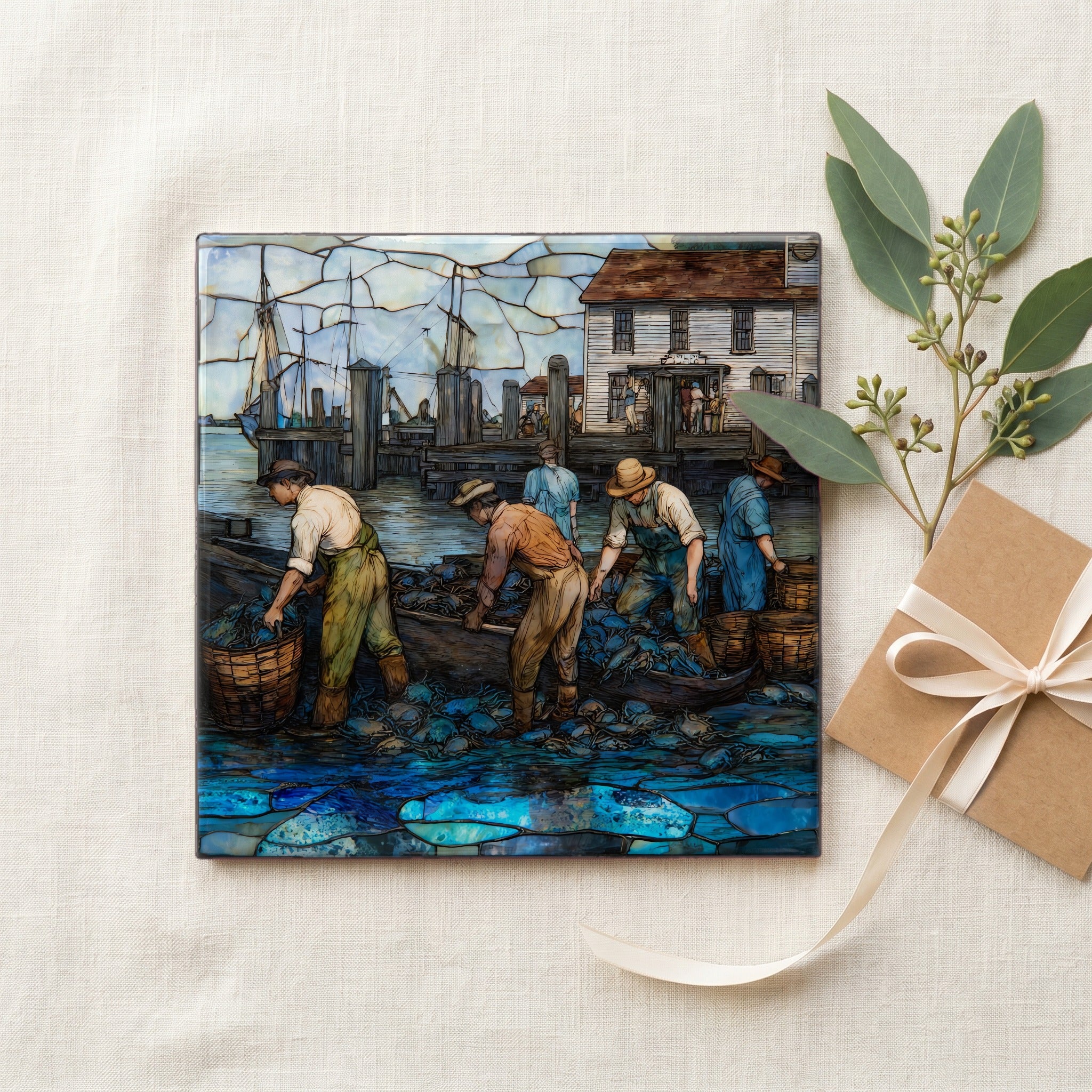 Crisfield watermen unloading blue — gifting