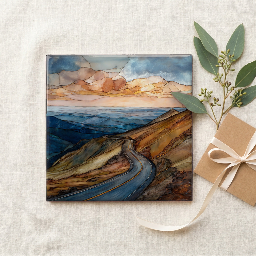 Pikes Peak Highway Front Range Ceramic Art Tile — gifting