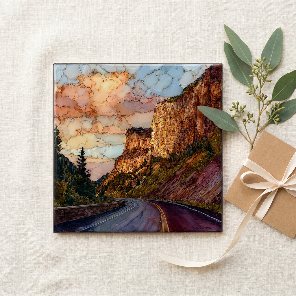 Million Dollar Highway San Juans Ceramic Art Tile — gifting