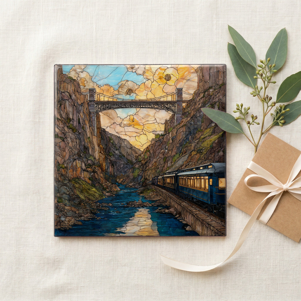 Royal Gorge Route train Ceramic Art Tile — gifting