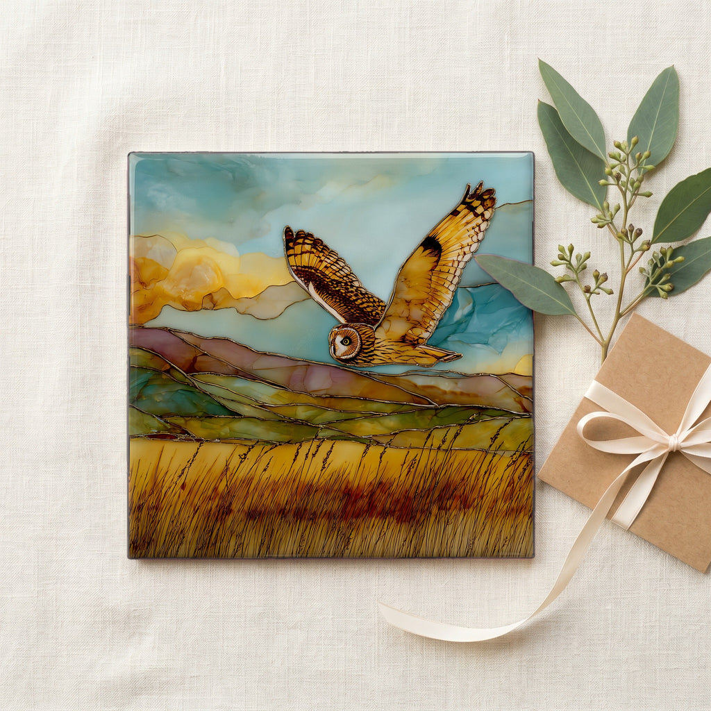 Pueo Owl Maui Ceramic Art Tile — gifting