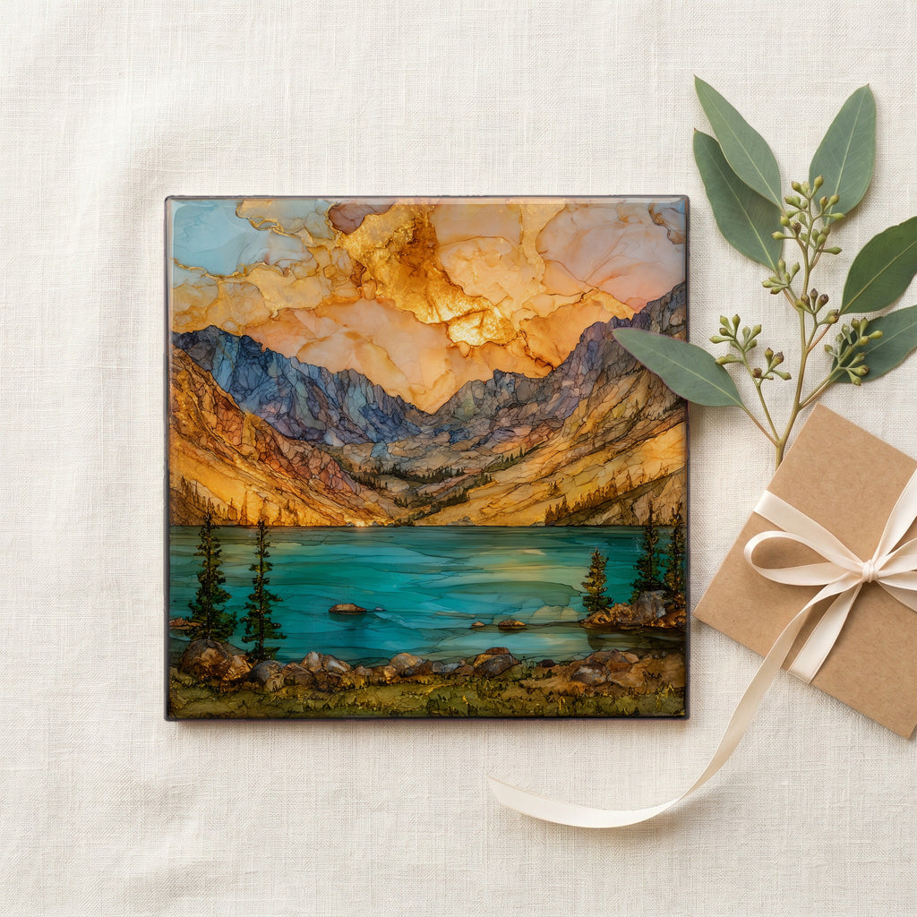 Long Lake below Pawnee Pass Indian Peaks Ceramic Art Tile — gifting