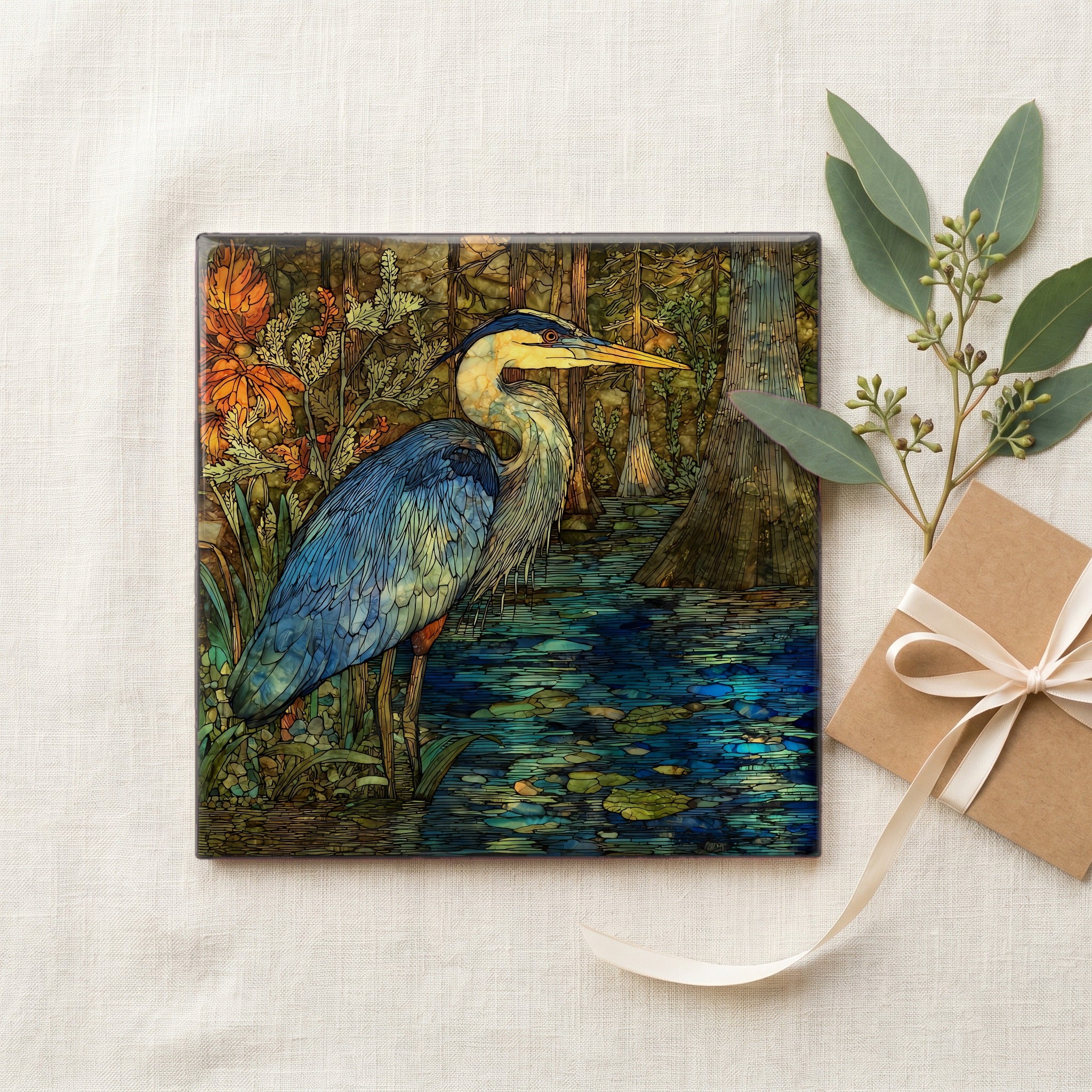 a great blue heron stalking the — gifting