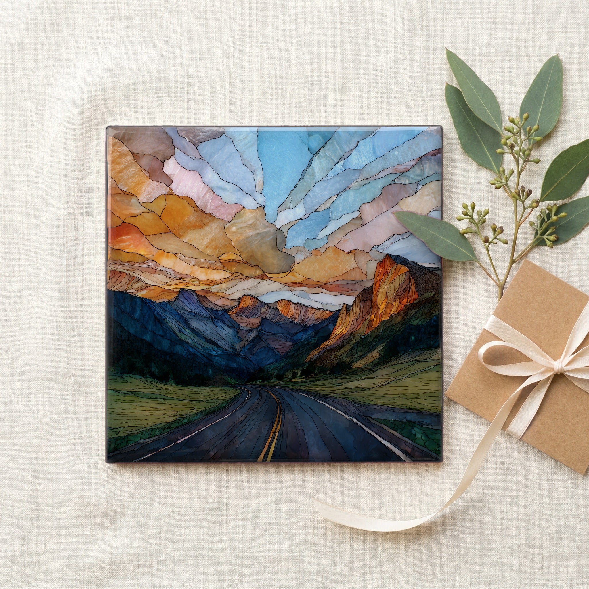 Peak to Peak Highway Front Range Ceramic Art Tile — gifting