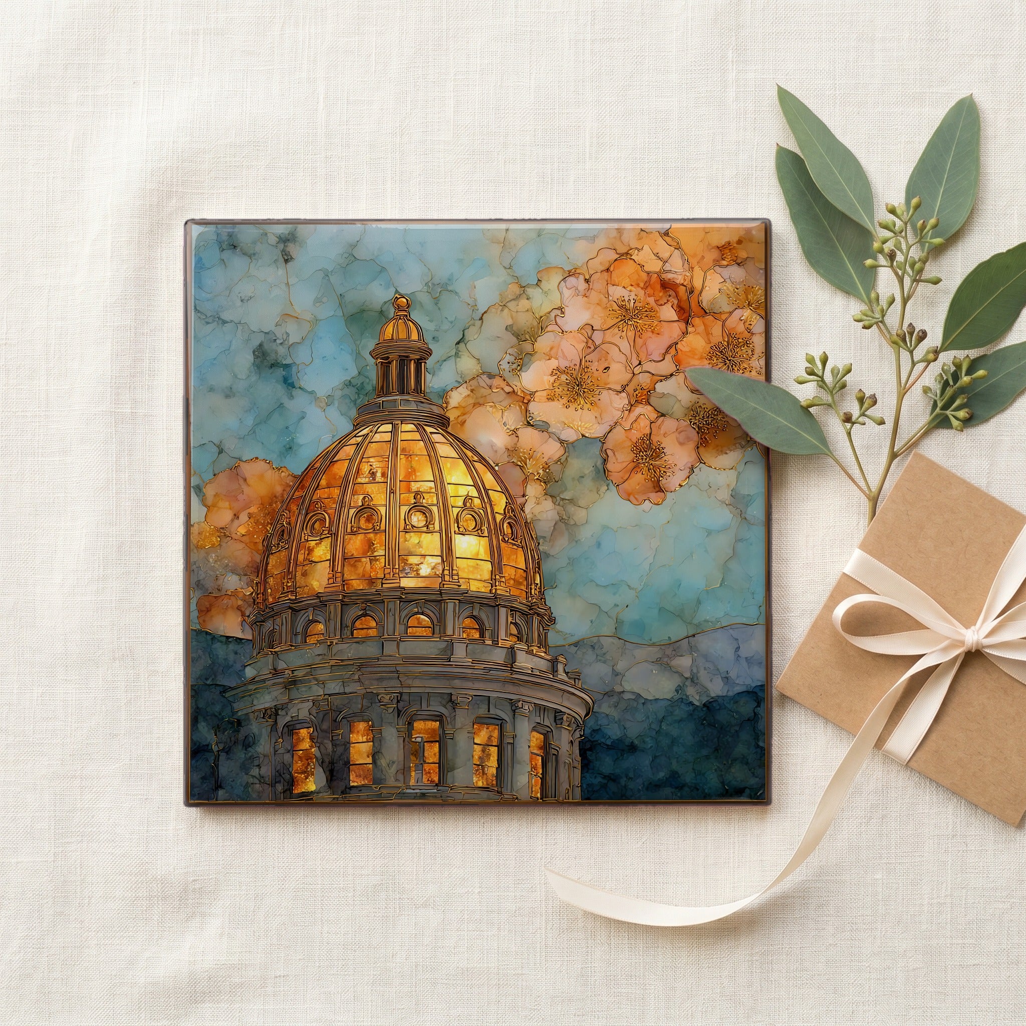 Colorado State Capitol dome Denver Metro Ceramic Art Tile — gifting